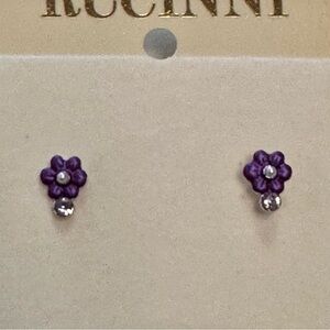 NWT - Cute Purple Floral Post Earrings